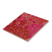 patroon rode en roze mandala tegeltje (Zijkant)