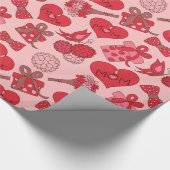 Patroon rode en roze Moederdag Cadeaupapier (Hoek)