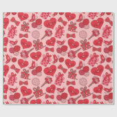 Patroon rode en roze Moederdag Cadeaupapier (Vlak)