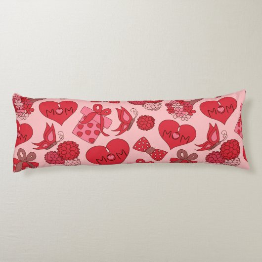 Patroon rode en roze Moederdag Lichaamskussen (Achterkant)