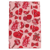 Patroon rode en roze Moederdag Medium Cadeauzakje (Achterkant)