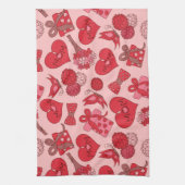 Patroon rode en roze Moederdag Theedoek (Verticaal)