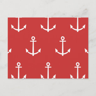 Patroon rode en witte anchors 1 briefkaart