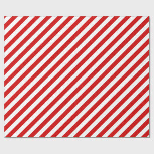 Patroon rode en witte diagonale strepen cadeaupapier