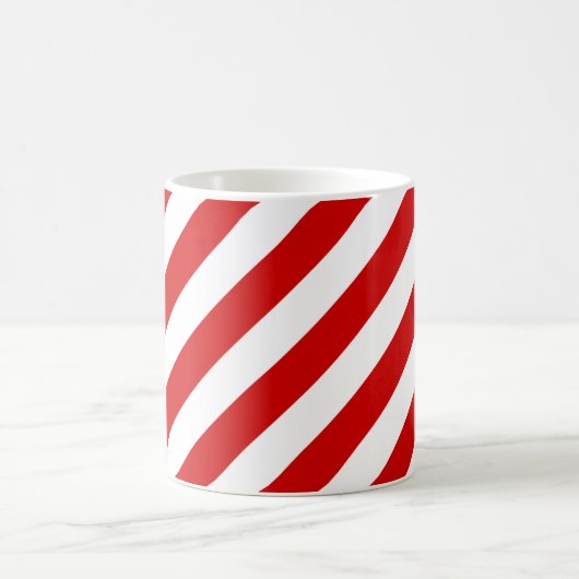 Patroon rode en witte diagonale strepen koffiemok (Center)
