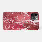 Patroon rode en witte flora Case-Mate iPhone case (Achterkant (horizontaal))