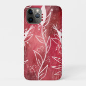 Patroon rode en witte flora Case-Mate iPhone case (Achterkant)
