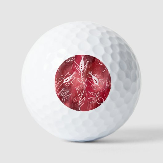 Patroon rode en witte flora golfballen (Voorkant)