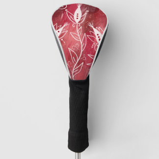 Patroon rode en witte flora golfheadcover