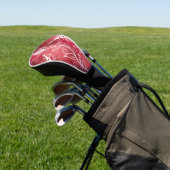 Patroon rode en witte flora golfheadcover (Insitu)