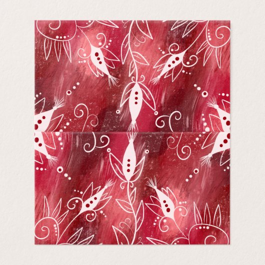 Patroon rode en witte flora kaart (Buitenkant ongevouwen)
