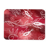 Patroon rode en witte flora magneet (Horizontaal)