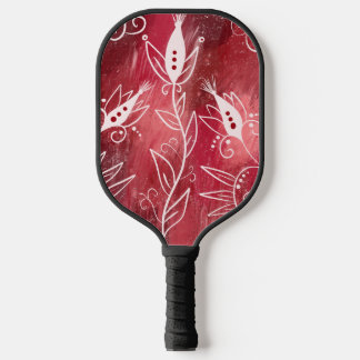 Patroon rode en witte flora pickleball paddle