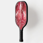 Patroon rode en witte flora pickleball paddle (Links)