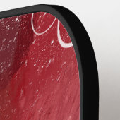 Patroon rode en witte flora pickleball paddle (Links Detail)