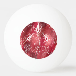 Patroon rode en witte flora pingpongbal