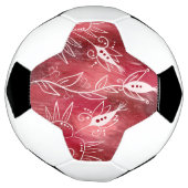 Patroon rode en witte flora voetbal (Gedraaid)