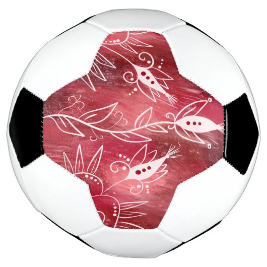 Patroon rode en witte flora voetbal (Gedraaid)