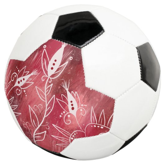 Patroon rode en witte flora voetbal (Drie kwart)