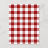 Patroon rode en witte gingham briefkaart (Voorkant)
