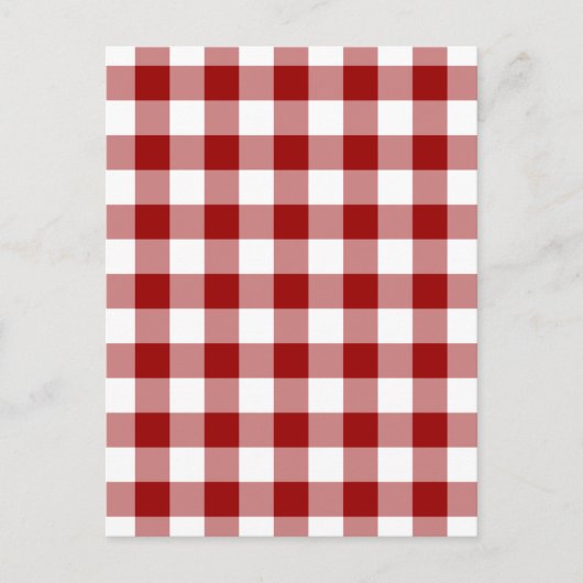 Patroon rode en witte gingham briefkaart (Voorkant)
