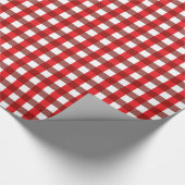 Patroon rode en witte gingham cadeaupapier (Hoek)