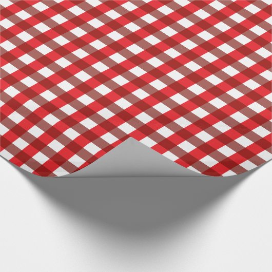 Patroon rode en witte gingham cadeaupapier (Hoek)