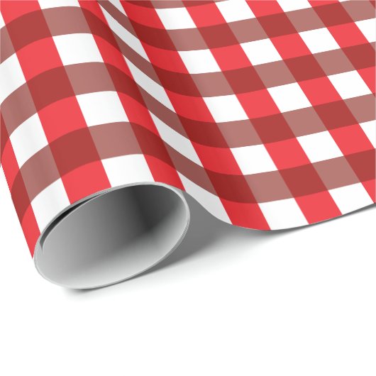 Patroon rode en witte gingham cadeaupapier (Rol Hoek)