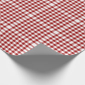Patroon rode en witte gingham cadeaupapier (Hoek)