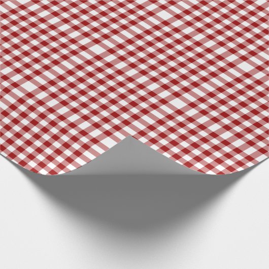 Patroon rode en witte gingham cadeaupapier (Hoek)