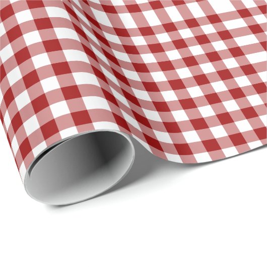 Patroon rode en witte gingham cadeaupapier (Rol Hoek)