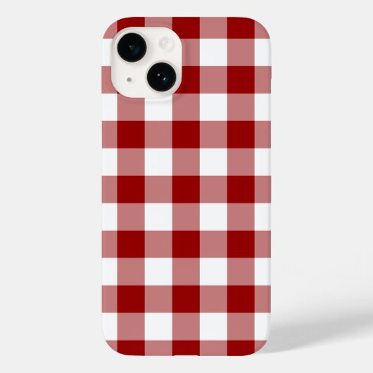 Patroon rode en witte gingham Case-Mate iPhone case (Achterkant)