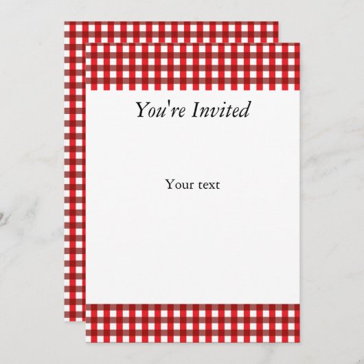 Patroon rode en witte gingham kaart (Voorkant / Achterkant)