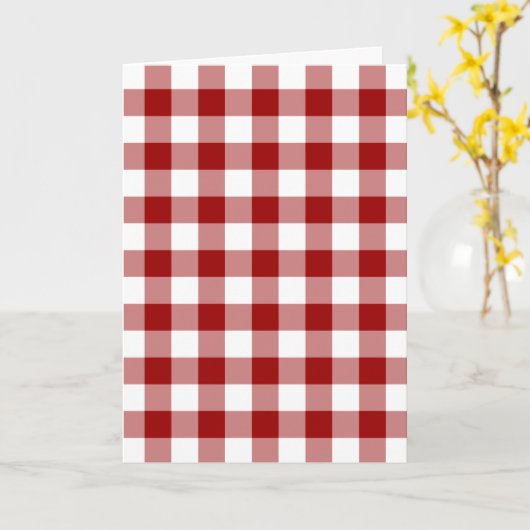 Patroon rode en witte gingham kaart (Gele Bloem)
