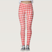 patroon rode en witte gingham leggings (Voorkant)