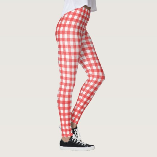patroon rode en witte gingham leggings (Rechts)