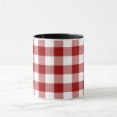 Patroon rode en witte gingham mok (Midden)