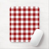 Patroon rode en witte gingham muismat (Met muis)