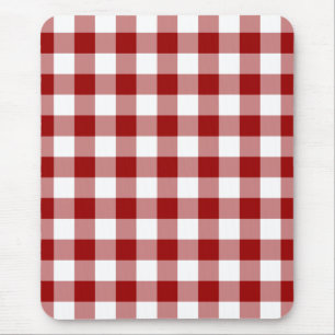 Patroon rode en witte gingham muismat