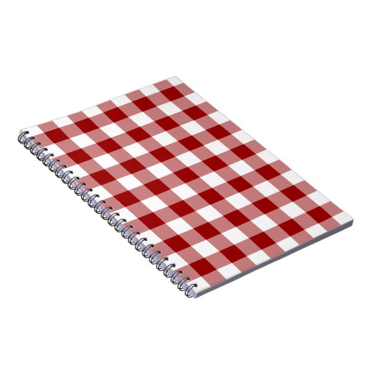 Patroon rode en witte gingham notitieboek (Rechterzijde)
