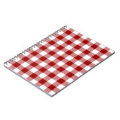 Patroon rode en witte gingham notitieboek (Linkerzijde)