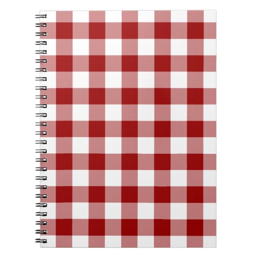 Patroon rode en witte gingham notitieboek (Voorkant)