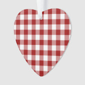 Patroon rode en witte gingham ornament (voorkant)