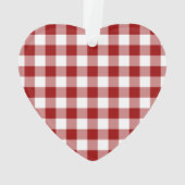 Patroon rode en witte gingham ornament (achterkant)