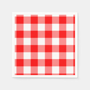 Patroon rode en witte gingham servetten