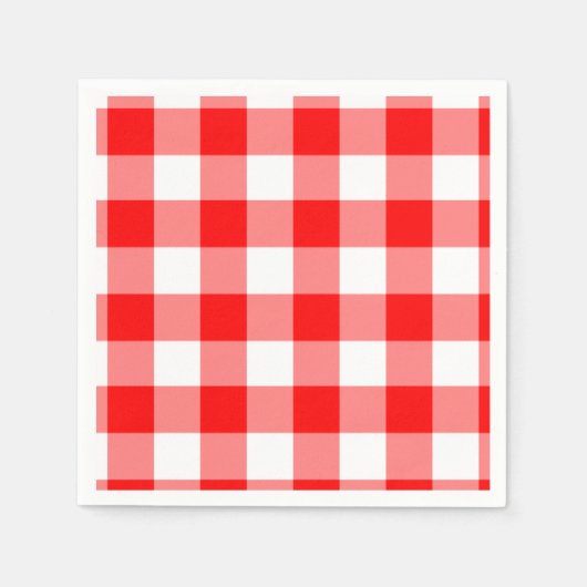 Patroon rode en witte gingham servetten (Voorkant)