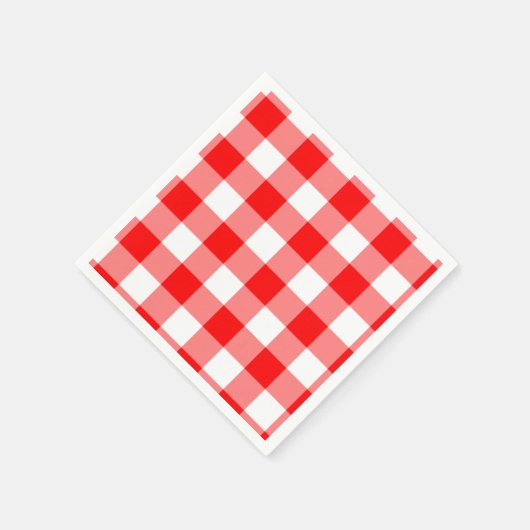 Patroon rode en witte gingham servetten (Hoek)