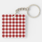Patroon rode en witte gingham sleutelhanger (Achterkant)