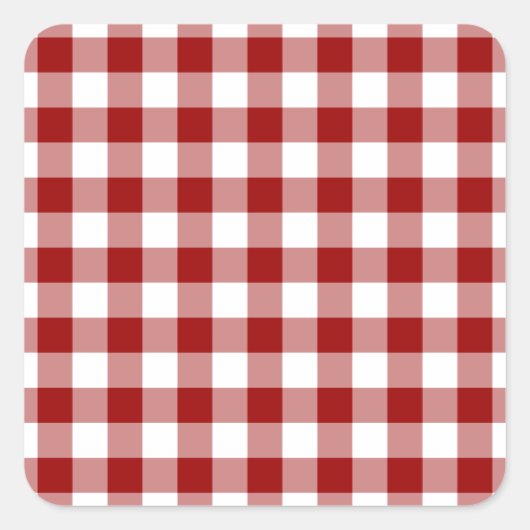 Patroon rode en witte gingham vierkante sticker (Voorkant)