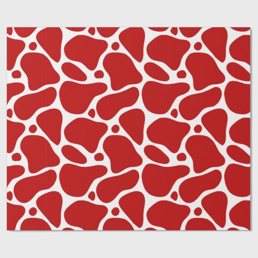 Patroon rode en witte Giraffe Cadeaupapier (Vlak)